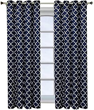 【中古】【輸入品・未使用】(260cm x 210cm Pair Navy) - Meridian Navy Grommet Room Darkening Window Curtain Panels Pair / Set of 2 Panels 130cm x 210cm Each by Roy