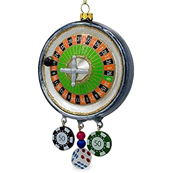 【中古】【輸入品・未使用】BestPysanky ルーレット カジノポーカーチップグラス クリスマスオーナメント 5.75インチ