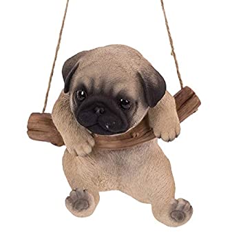 【中古】【39shop】【輸入品・未使用】Pacific★Giftware 本物そっくり パグ 子犬 ブランチ ロープ ハンガー 像（新古品）｜アトリエ絵利奈