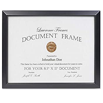 【中古】【輸入品・未使用】Lawrence Frames 8.5 x 11 ブラック木製証明書 エステロ 写真フレーム