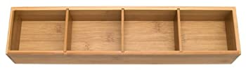 【中古】【輸入品・未使用】Lipper International 8884 Bamboo Drawer Organizer with 3 Removable Dividers Brown by Lipper International