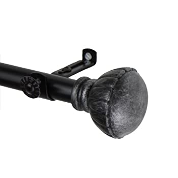 【中古】【輸入品・未使用】(28 to 120cm Black) - Rod Desyne Magnolia Window Curtain Rod Set 28 to 120cm Black
