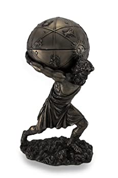 【中古】【輸入品・未使用】Bronzed Atlas Holding Up天体球Statue/ストレージボックス