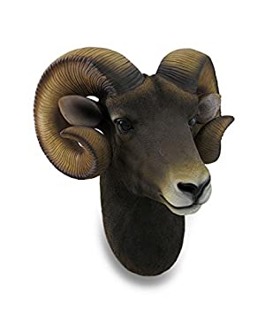 【中古】【39shop】【輸入品・未使用】樹脂壁Sculptures★Ram Head Bust Sculptural Wall Hanging 14?x 15?x 9.5インチブラウンモデル# hd38815（新古品）｜アトリエ絵利奈