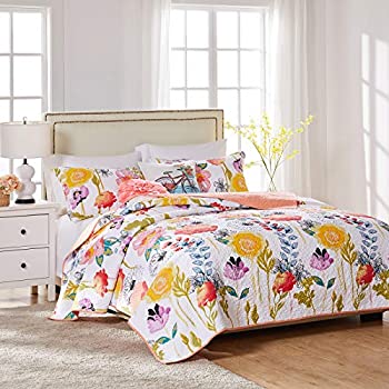 【中古】【インポート品・未当て嵌める】Greenland Home 3-Piece Watercolor Dream Quilt Set Full/Queen Multi