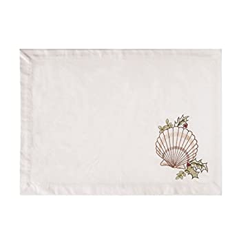 【中古】【輸入品・未使用】scallop shell with SprigsのHollyクリスマスHoliday Placemats Set of 4