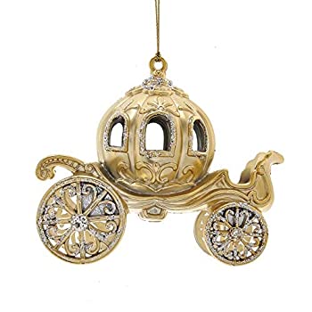 【中古】【輸入品・未使用】Kurt Adler プラスチックメタリックゴールドキャリッジオーナメント|アトリエ絵利奈