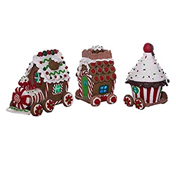 【中古】【輸入品・未使用】Kurt S. Adler, Inc. D1240 Kurt Adler 4.3'' Claydough 3D LED Gingerbread Train Set of 3 Pieces