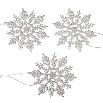 【中古】【輸入品・未使用】Darice 1619-60 10-Piece Pearlized Snowflake Ornament 10cm