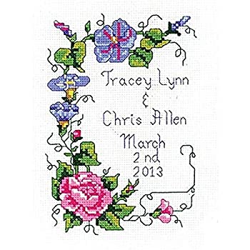 【中古】【39shop】【輸入品・未使用】Wedding★Floral Mini Counted Cross Stitch Kit-5"X7" (並行輸入品)（新古品）｜アトリエ絵利奈