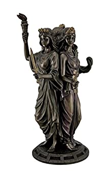 【中古】【インポート品・未当て嵌める】(30珊 Tall) - Large Bronze Finish Greek Goddess Hecate Triple Goddess Statue Figurine 花・ガーデン・DIY-その他