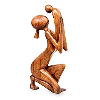 【中古】【39shop】【輸入品・未使用】NOVICA★86008インチ モーメントオブテンダネス 木製彫刻(新古品)|アトリエ絵利奈