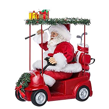 【中古】【輸入品・未使用】Kurt Adler 29cm Golf Santa Driving Golf Cart