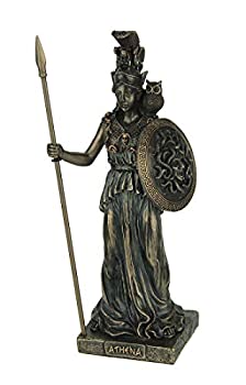 【中古】【輸入品・未使用】Veronese デザイン 樹脂製像 アテナギリシャの女神 知恵と戦争のブロンズ仕上げ 像 3 X 7.75 X 2.5インチ ブロンズ