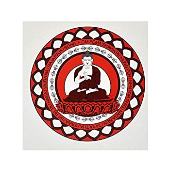 【中古】【輸入品・未使用】風水 5点 仏陀 バイローチャナ 窓 壁ステッカー - 赤ブッダ W4282
