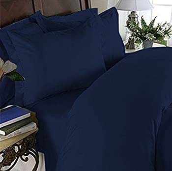 【中古】【輸入品・未使用】(Full/Queen Navy Blue) - Elegant Comfort Luxurious Wrinkle-Free & Fade Resistant Microfiber Duvet Cover Collection Navy Blue 3-Piece Se