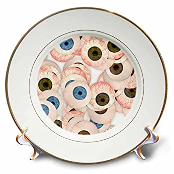 3dRose Sandy Mertens Halloween Designs cp_53735_1 Eyeball Collection 8 inch Porcelain Plate 