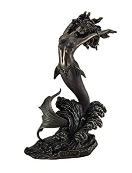 【中古】【インポート品・未当て嵌める】Resin Statues Ocean Goddess Yemaya Mother of the Seas Bronze Finish Statue 6.5?X 10.5?X 3.5in赤銅色ひな形# wu76067?a4