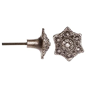 【中古】【輸入品・未使用】Darice 30022697 メタルノブ ゴシック変色シルバーフラワー