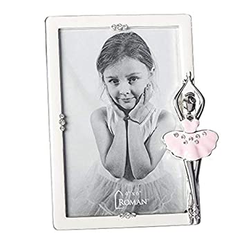 【中古】【輸入品・未使用】Twirling Pink バレリーナ ジュエル トーン アクセント 6 x 7.75 亜鉛合金オーバルフォトフレーム