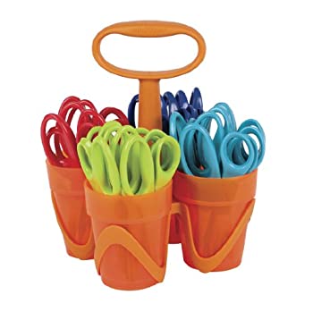 【中古】【輸入品・未使用】Fiskars 5 Inch Pointed-tip Kids Scissors with 4-Cup Carrying Caddy Class Pairs (12-34677097J) by Fiskars