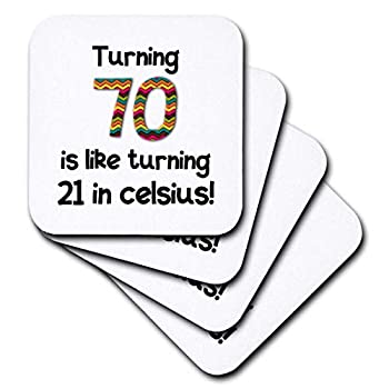 【中古】【39shop】【輸入品・未使用】3dRose★cst_184965_2 Turning 70 is Like Turning 21 in Celsius ユーモラスな70歳の誕生日プレゼント ソフトコースター (8枚セット)(新古品)|アトリエ絵利奈