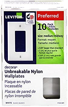 【中古】【輸入品・未使用】Leviton 1-Gang Decora/GFCI Decora ウォールプレート Mサイズ ブラック 1 Gang - 10 Pack ホワイト PJ26-WM 10