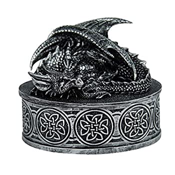 【中古】【39shop】【輸入品・未使用】Pacific★Giftware 中世ファンタジー 神話ドラゴン 蓋つき 宝物 小物入れ(新古品)|アトリエ絵利奈