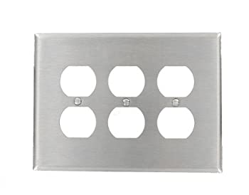 【中古】【輸入品・未使用】Leviton 84130???40?3-gangデュプレックスデバイスコンセントウォールプレート、オーバーサイズ、デバイスマウント、ステンレススチール 8,506円