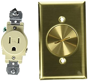 【中古】【輸入品・未使用】Leviton 5249-tfb 1-gangシングルコンセントフロアボックス、不正防止、真鍮仕上げ、15-amp、125?V