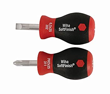 【中古】【39shop】【輸入品・未使用】Wiha★31191 Stubby Slotted Screwdriver Set with 1/4 by 1-Inch and Stubby Phillips #2 by 1-Inch with SoftFinish Handle by Wiha（新古品）｜アトリエ絵利奈