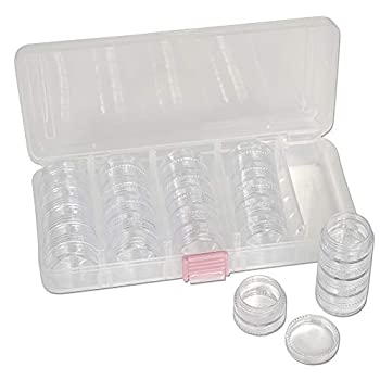 【中古】【輸入品・未使用】Beadsmith パーソナリティケース クリアプラスチックビーズストレージケース 25個の取り外し可能な積み重ね可能なジャー付き 5つのねじ式蓋 ビー