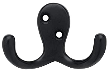 【中古】【輸入品・未使用】(Single Flat Black) - Liberty Hardware B59104Z-FB-C Double Prong Robe Hook Flat Black