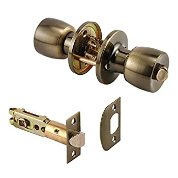 【中古】【輸入品・未使用】Prime-Line MP65044 プライバシーノブ 2-3/8インチ & 2-3/4インチのバックセット チューリップ アンティーク真鍮 1セット