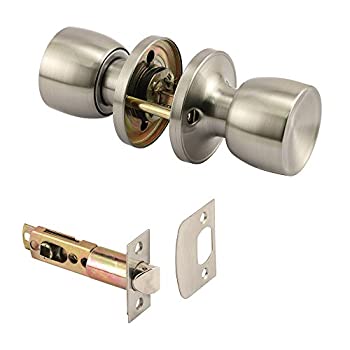 【中古】【39shop】【輸入品・未使用】Prime-Line★MP65026 パッセージノブ 2-3/8インチ & 2-3/4インチのバックセット チューリップ サテンニッケル 1セット(新古品)|アトリエ絵利奈