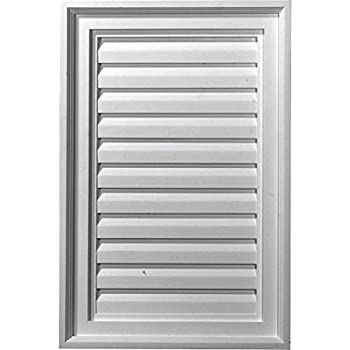 【中古】【インポート品・未当て嵌める】Ekena Millwork GVVE16X24D 縦型ウレタンゲートルーバー 役立つことなし 幅16in x 高さ24in x 奥ぶかさ1 3/4in 工業プラント下塗り済み 白いこと