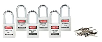 【中古】【輸入品・未使用】Brady 118925 White Brady Keyed Different Safety PadLock (6 Locks) by Brady