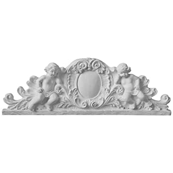 【中古】【39shop】【輸入品・未使用】Ekena★Millwork APL28X09X02SC 28 1/2-Inch W X 9 5/8-Inch H X 2 3/4-Inch P Scroll Angel Center with Scrolls by Ekena Millwork（新古品）｜アトリエ絵利奈