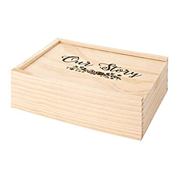 【中古】【輸入品・未使用】Koyal Wholesale 刻印入り記念ボックス 4 x 6インチ 天然木 フローラルデザイン フォトボックス メモリーボックス メモリーチェスト 写真ボック