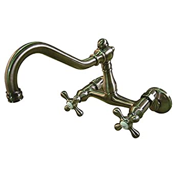 【中古】【39shop】【輸入品・未使用】キングストン★ヴィンテージ壁マウント真鍮キッチン水栓 KS3223AX 8?1/2インチ ビンテージ 真鍮(新古品)|アトリエ絵利奈