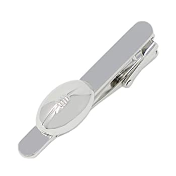【中古】【輸入品・未使用】mendepotノベルティFootballタイクリップボックスシルバートーンラグビーボールタイクリップ