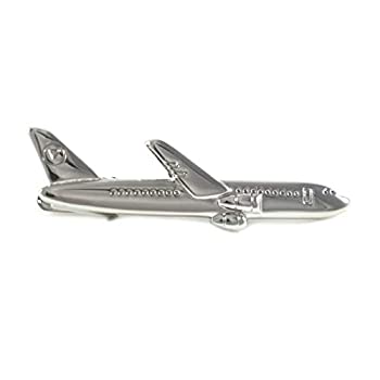 【中古】【輸入品・未使用】MENDEPOT ノベルティ シルバートーン 飛行機タイクリップ ボックス付き 飛行機 航空会社 タイクリップ