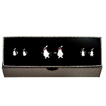 【中古】【輸入品・未使用】MRCUFF ペンギン ブラック ホワイト タキシード カフリンクス & スタッド フォーマルセット ギフトボックス&磨き布入り
