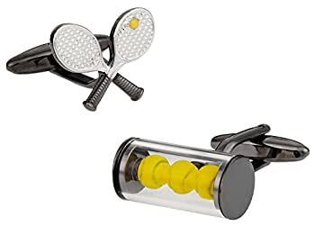 【中古】【輸入品・未使用】Cuff-Daddyテニス ラケット と ボール カフリンクス 化粧箱付き
