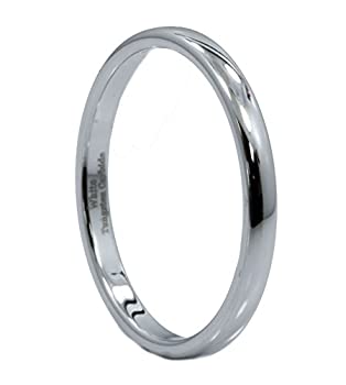 【中古】【輸入品・未使用】2mm ホワイトタングステンカーバイド ポリッシュドクラシックウェディングリング