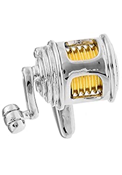 【中古】【輸入品・未使用】MRCUFF フィッシングリール フィッシュロッド フィッシャーマン ペア カフスボタン プレゼンテーションギフトボックス&ポリッシュクロス