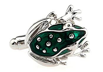 【中古】【39shop】【輸入品・未使用】mrcuff★FrogグリーンペアCufflinks in a Presentationギフトボックス&ポリッシュクロス(新古品)|アトリエ絵利奈
