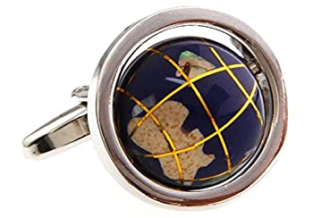【中古】【39shop】【輸入品・未使用】MRCUFF★ペアカフスボタン 本当にまわる地球 贈呈用ギフトボックスと磨き布つき（新古品）｜アトリエ絵利奈