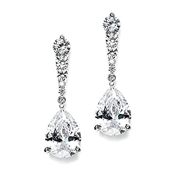 【中古】【39shop】【輸入品・未使用】Mariell★Pear-Shaped Cubic Zirconia Drop Earrings with Tapered Top - Great for Brides Proms & Bridesmaids（新古品）｜アトリエ絵利奈