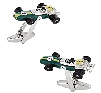 【中古】【輸入品・未使用】Cuff-Daddyインディ レースカー 緑色のカフスボタン 収納ボックス付き